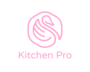 Minimalist Pink Swan logo design