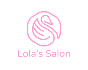 Minimalist Pink Swan logo design