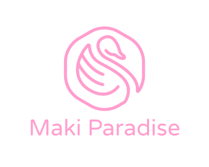 Minimalist Pink Swan logo design