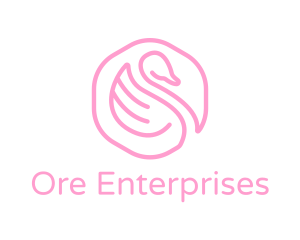 Minimalist Pink Swan logo design