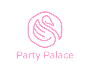 Minimalist Pink Swan logo design