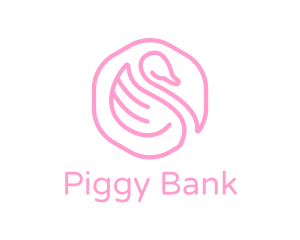 Minimalist Pink Swan logo design