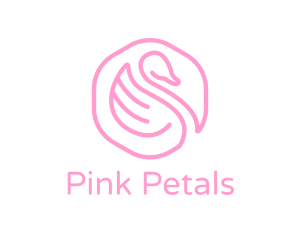 Minimalist Pink Swan logo
