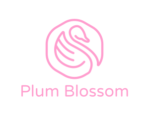 Minimalist Pink Swan logo design