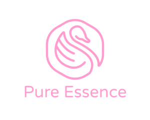 Minimalist Pink Swan logo design