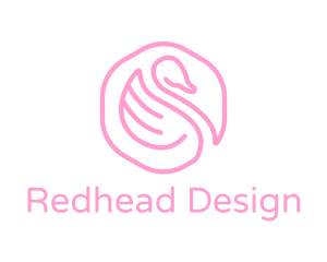 Minimalist Pink Swan logo design