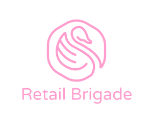 Minimalist Pink Swan logo design