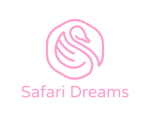 Minimalist Pink Swan logo design