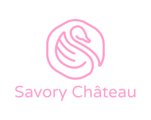 Minimalist Pink Swan logo design