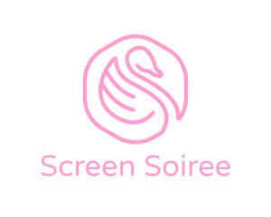 Minimalist Pink Swan logo design