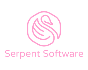 Minimalist Pink Swan logo design