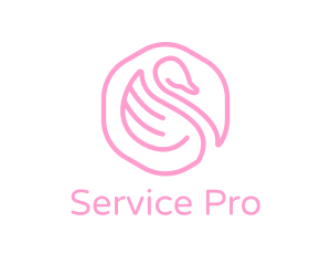 Minimalist Pink Swan logo design