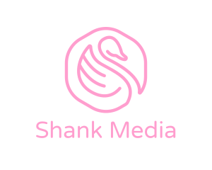 Minimalist Pink Swan logo design