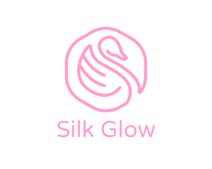 Minimalist Pink Swan logo