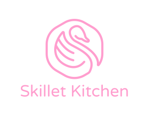 Minimalist Pink Swan logo design