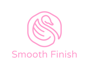 Minimalist Pink Swan logo design