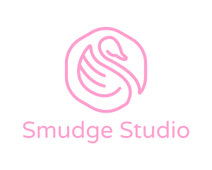 Minimalist Pink Swan logo design