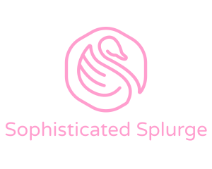 Minimalist Pink Swan logo design