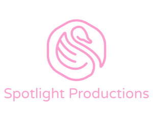 Minimalist Pink Swan logo design