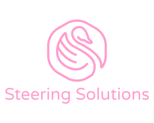 Minimalist Pink Swan logo design