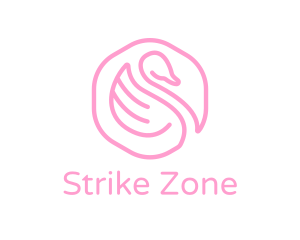 Minimalist Pink Swan logo design