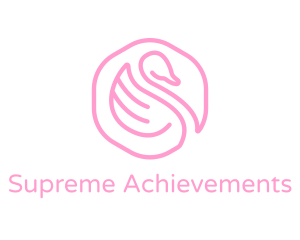 Minimalist Pink Swan logo design