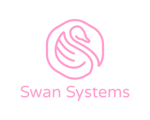 Minimalist Pink Swan logo design