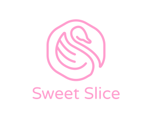 Minimalist Pink Swan logo design