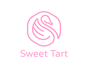 Minimalist Pink Swan logo design