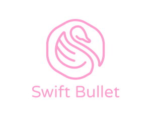 Minimalist Pink Swan logo design