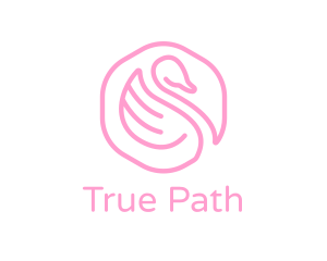 Minimalist Pink Swan logo design