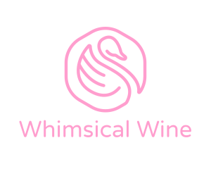 Minimalist Pink Swan logo design