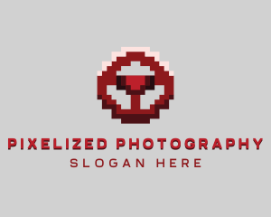 Driving Pixel Steering Wheel logo design