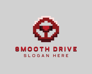 Driving Pixel Steering Wheel logo design