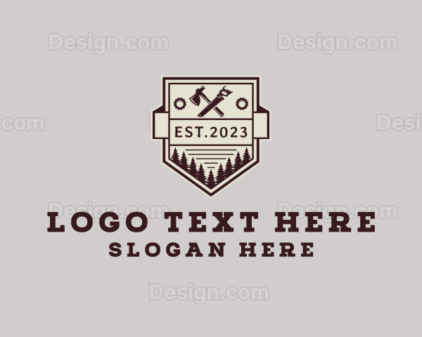 Rustic Woodworking Tools Logo