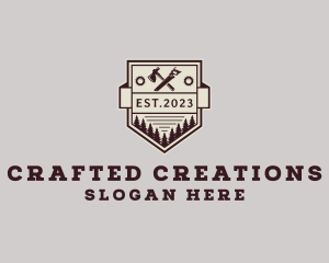 Rustic Woodworking Tools logo design