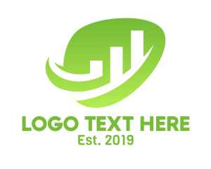 Analytics - Leaf Bar Chart logo design