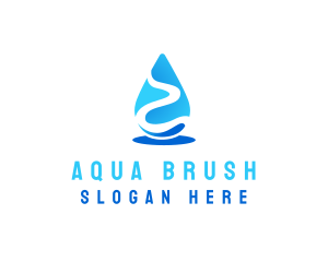 River Water Droplet logo design