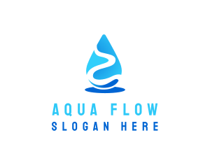 River Water Droplet logo design