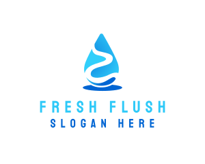 River Water Droplet logo design