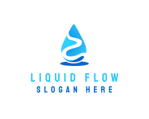 River Water Droplet logo design