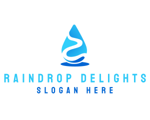 River Water Droplet logo design