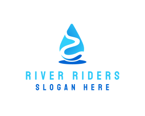 River Water Droplet logo design