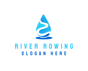 River Water Droplet logo design