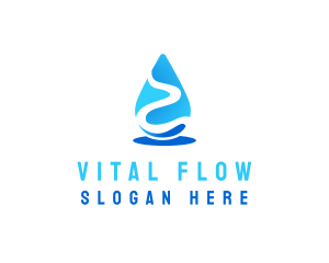 River Water Droplet logo design