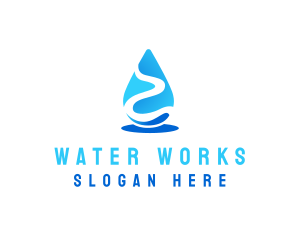 River Water Droplet logo