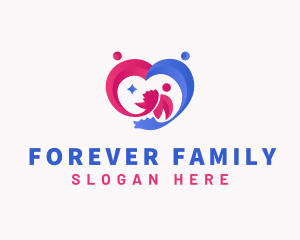 Heart Family Parenting logo design