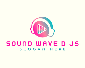 Headphone Play Button logo design