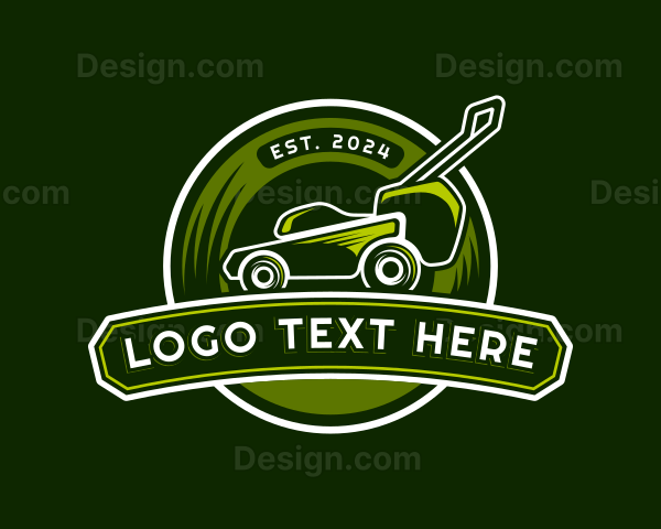 Lawn Mower Grass Landscaping Logo