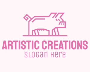 Pink Pig Farm logo design